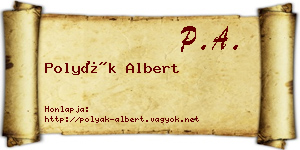 Polyák Albert névjegykártya